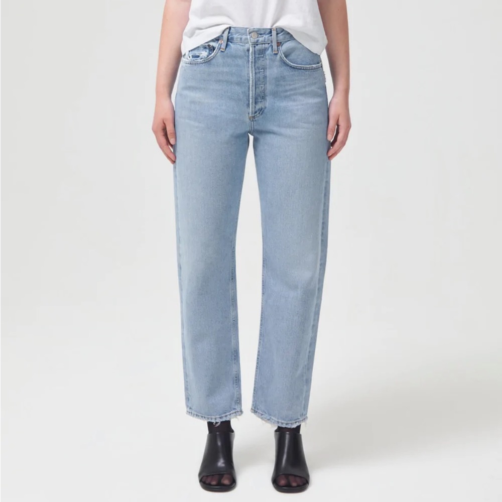 Agolde Straight Leg Jeans in Light Blue